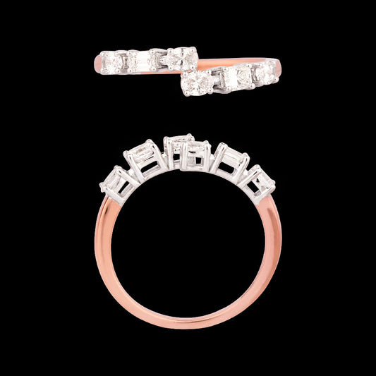 18K Two Tone Gold Diamond Ring - 0.539ct VS-SI-GH
