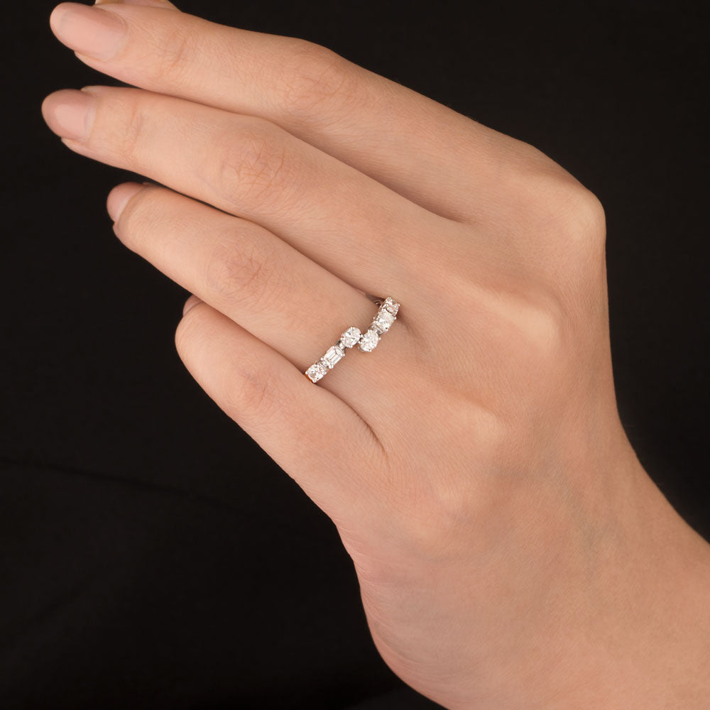 18K Two Tone Gold Diamond Ring - 0.539ct VS-SI-GH