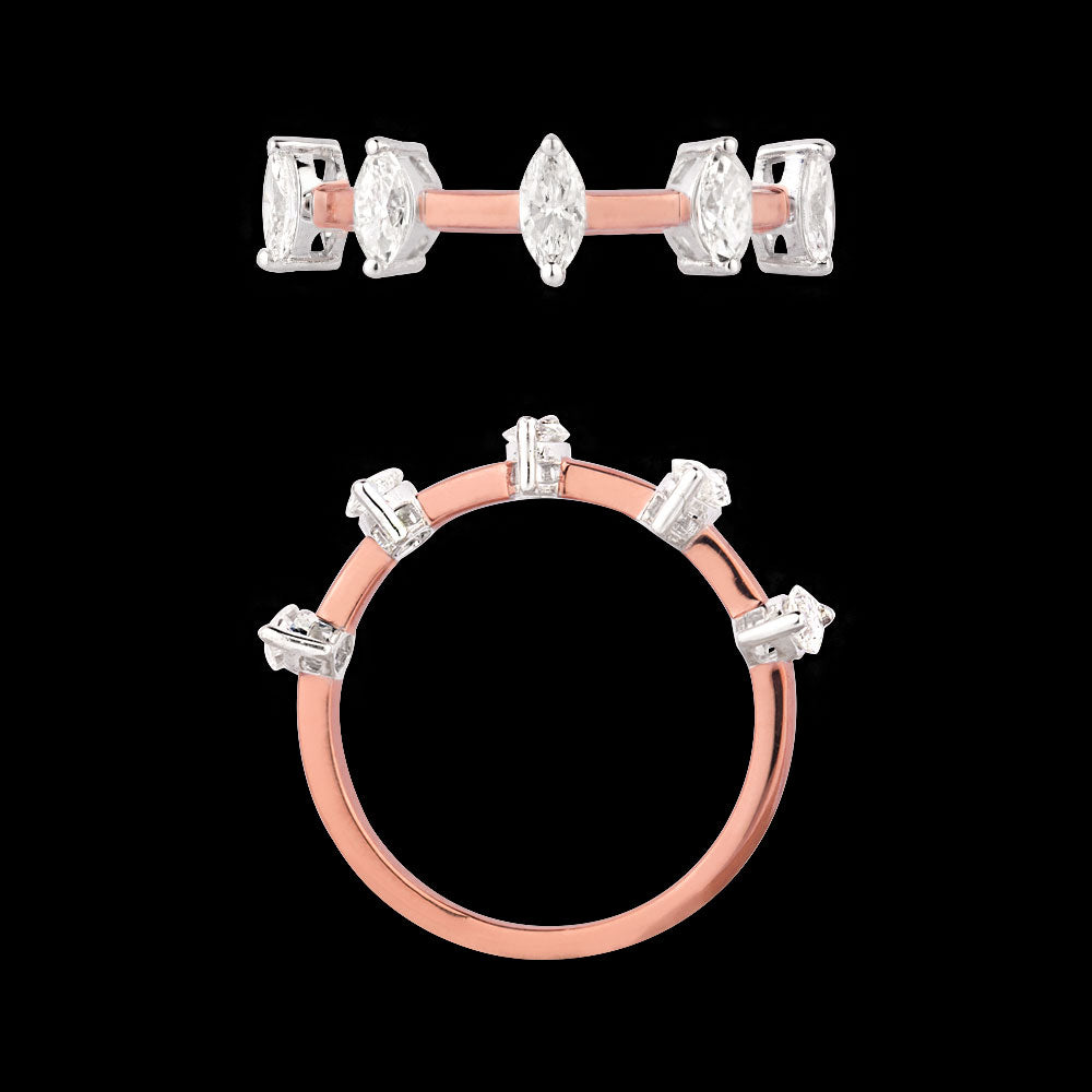 18K Two Tone Gold Diamond Ring - 0.692ct VVS-VS-IJ