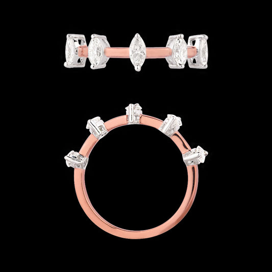 18K Two Tone Gold Diamond Ring - 0.692ct VVS-VS-IJ