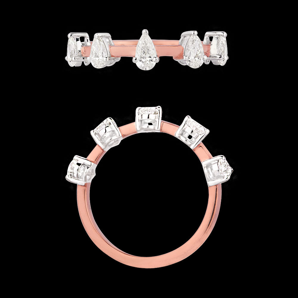 18K Two Tone Gold Diamond Ring - 0.75ct VVS-VS-IJ