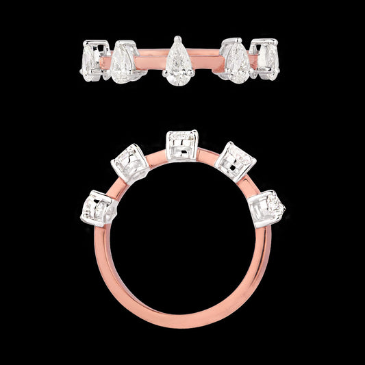 18K Two Tone Gold Diamond Ring - 0.75ct VVS-VS-IJ
