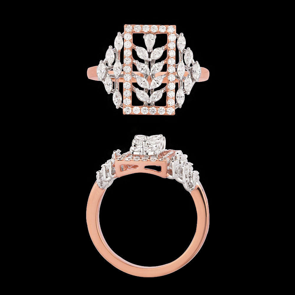 18K Two Tone Gold Diamond Ring - 0.704ct VVS-EF