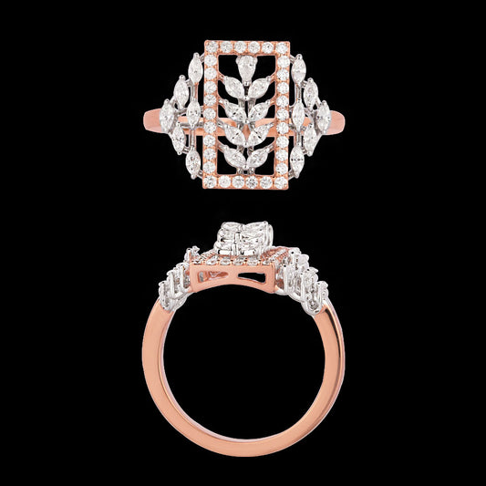 18K Two Tone Gold Diamond Ring - 0.704ct VVS-EF