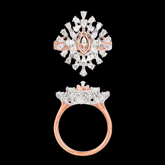18K Two Tone Gold Diamond Ring - 1.004ct VVS-VS-EF