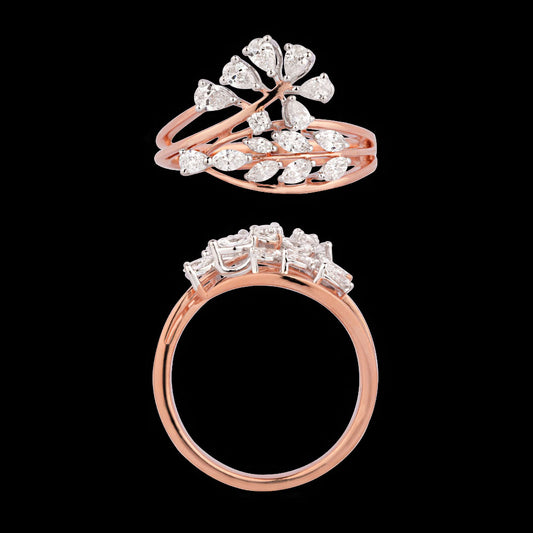 18K Two Tone Gold Diamond Ring - 0.614ct VVS-EF