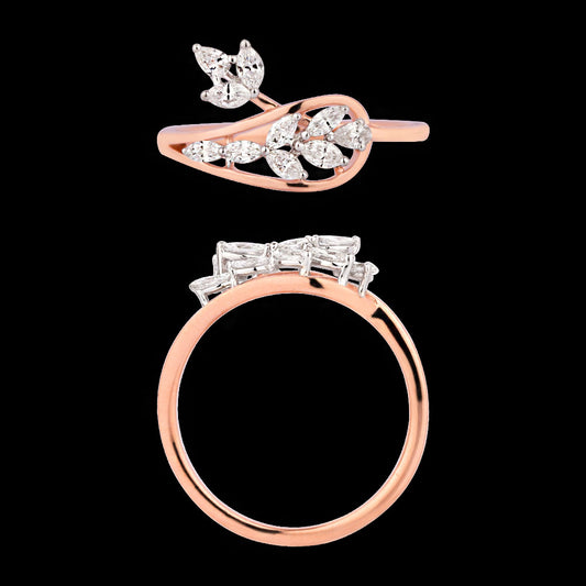 18K Two Tone Gold Diamond Ring - 0.36ct VVS-EF