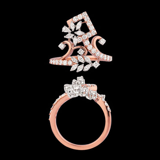 18K Two Tone Gold Diamond Ring - 0.733ct VVS-VS-EF