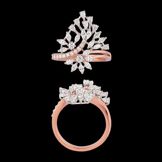 18K Two Tone Gold Diamond Ring - 0.987ct VVS-VS-EF