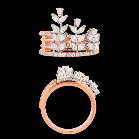 18K Two Tone Gold Diamond Ring - 1.051ct VVS-VS-EF