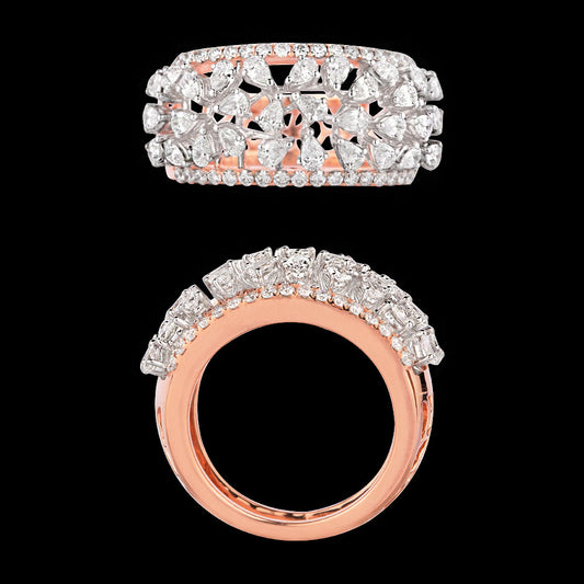 18K Two Tone Gold Diamond Ring - 1.399ct VVS-VS-EF