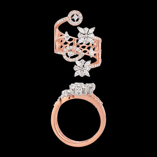 18K Two Tone Gold Diamond Ring - 0.991ct VVS-EF
