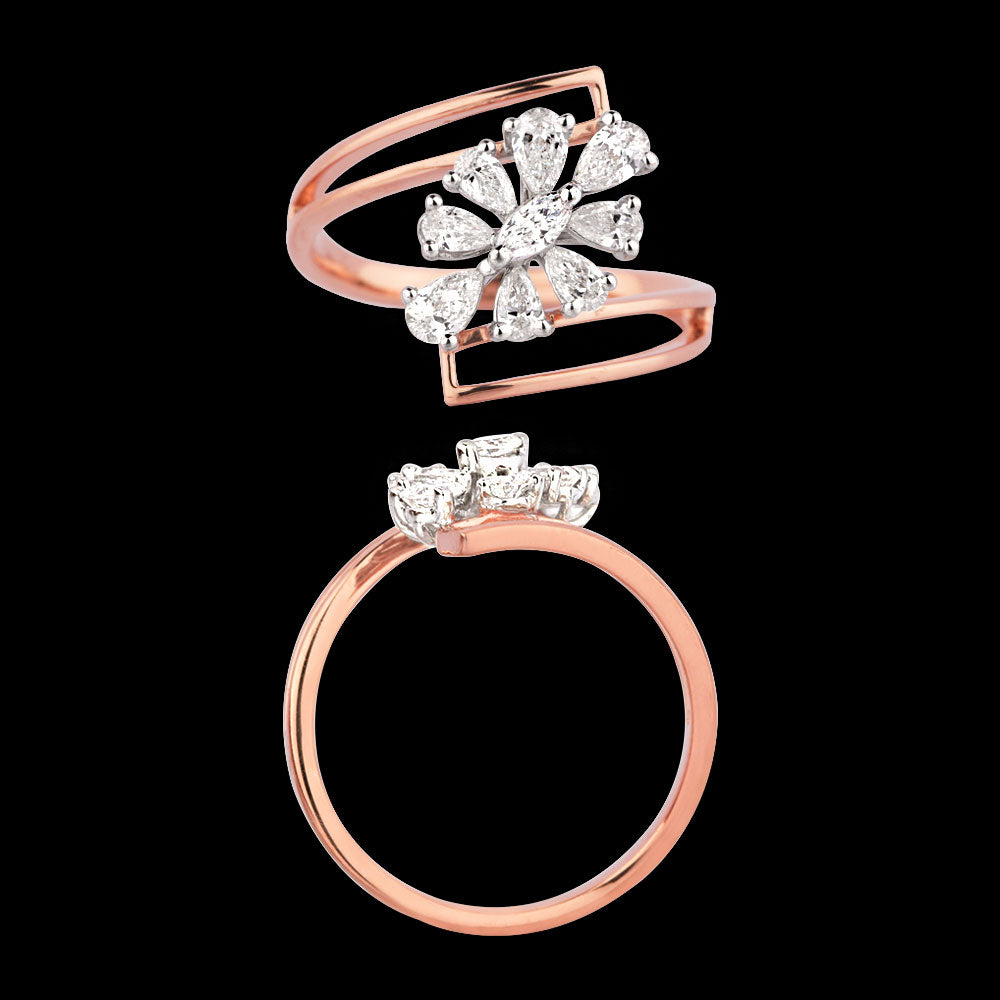 18K Two Tone Gold Diamond Ring - 0.513ct VVS-VS-EF