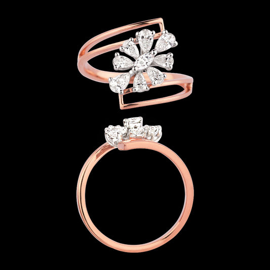 18K Two Tone Gold Diamond Ring - 0.513ct VVS-VS-EF