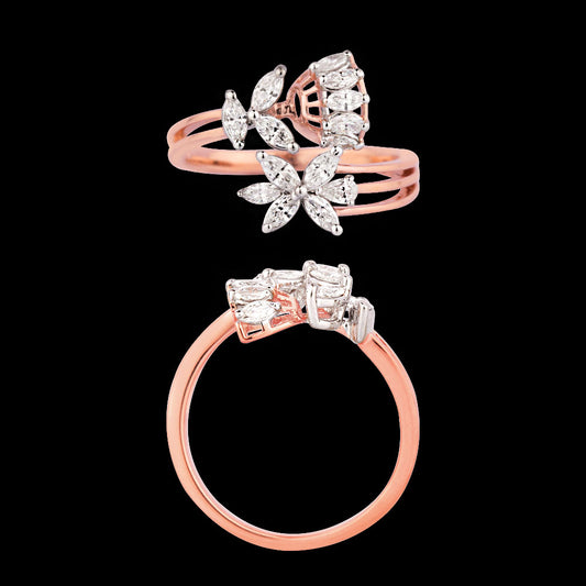 18K Two Tone Gold Diamond Ring - 0.48ct VVS-EF