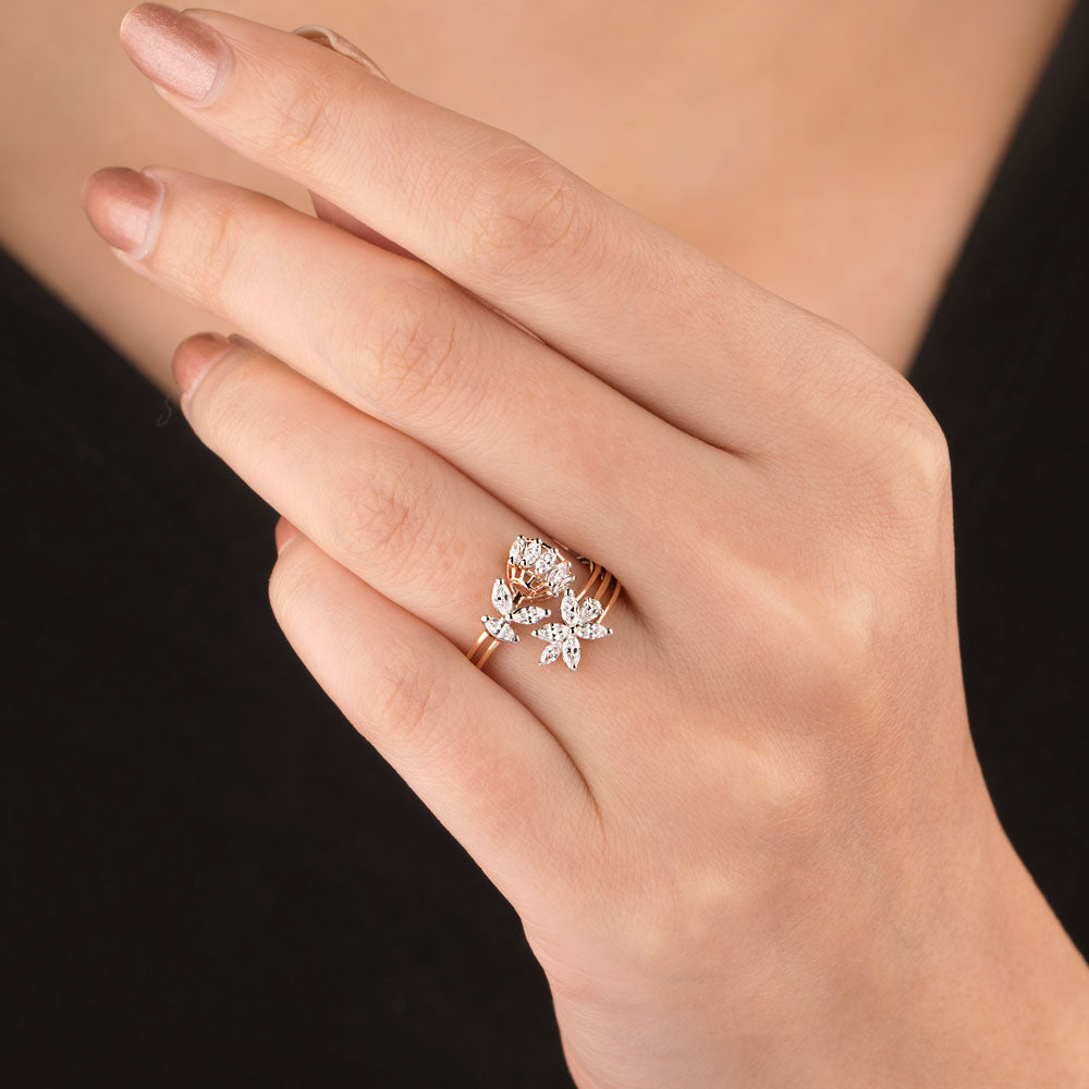 18K Two Tone Gold Diamond Ring - 0.48ct VVS-EF