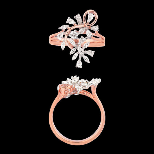 18K Two Tone Gold Diamond Ring - 0.644ct VVS-VS-EF