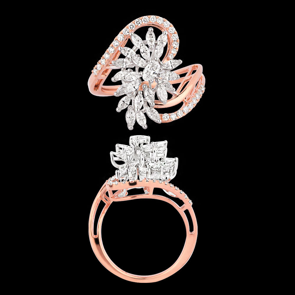 18K Two Tone Gold Diamond Ring - 0.96ct VVS-EF