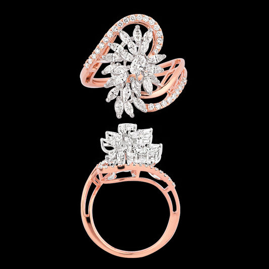 18K Two Tone Gold Diamond Ring - 0.96ct VVS-EF