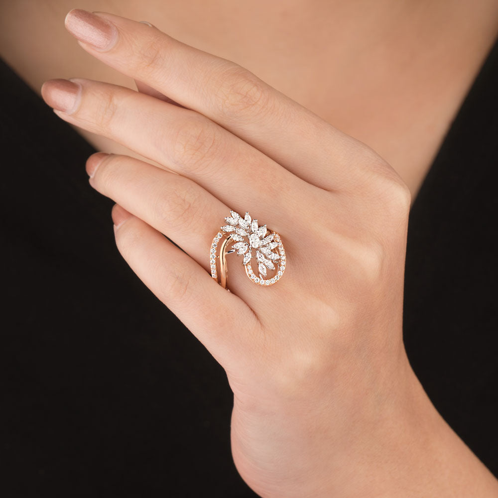 18K Two Tone Gold Diamond Ring - 0.96ct VVS-EF