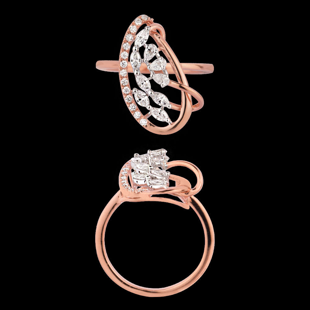 18K Two Tone Gold Diamond Ring - 0.465ct VVS-EF