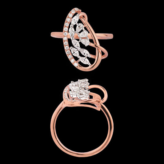 18K Two Tone Gold Diamond Ring - 0.465ct VVS-EF