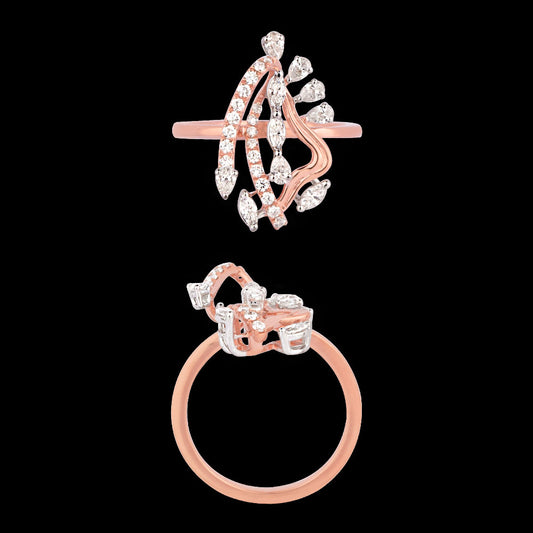 18K Two Tone Gold Diamond Ring - 0.611ct VVS-EF