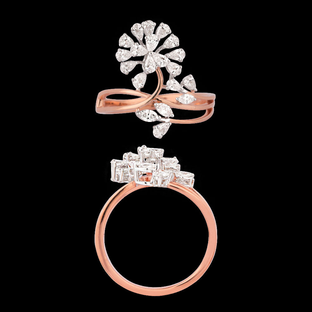 18K Two Tone Gold Diamond Ring - 0.684ct VVS-EF