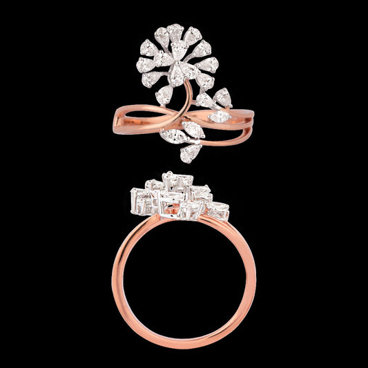 18K Two Tone Gold Diamond Ring - 0.684ct VVS-EF
