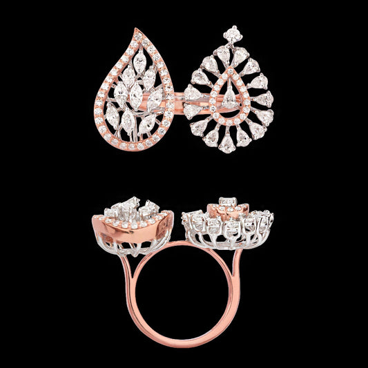 18K Two Tone Gold Diamond Ring - 2.359ct VVS-EF