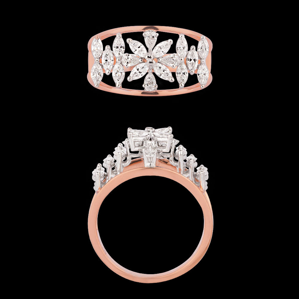 18K Two Tone Gold Diamond Ring - 0.76ct VVS-EF