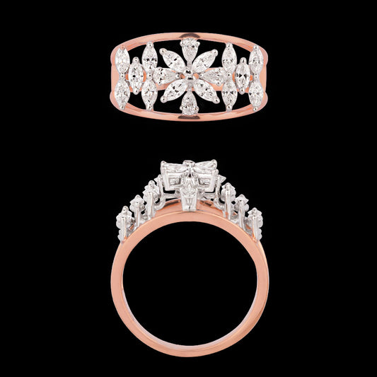 18K Two Tone Gold Diamond Ring - 0.76ct VVS-EF