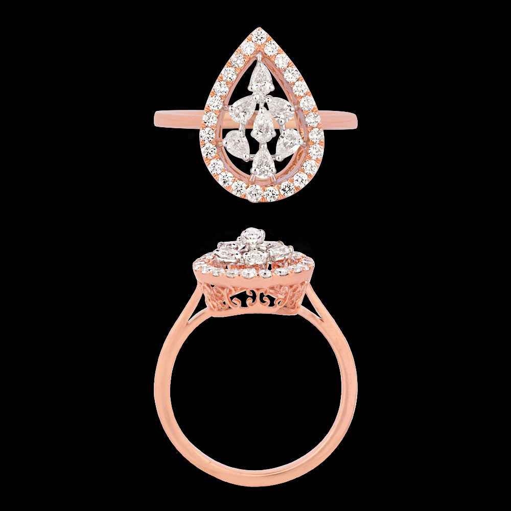 18K Two Tone Gold Diamond Ring - 0.62ct VVS-EF