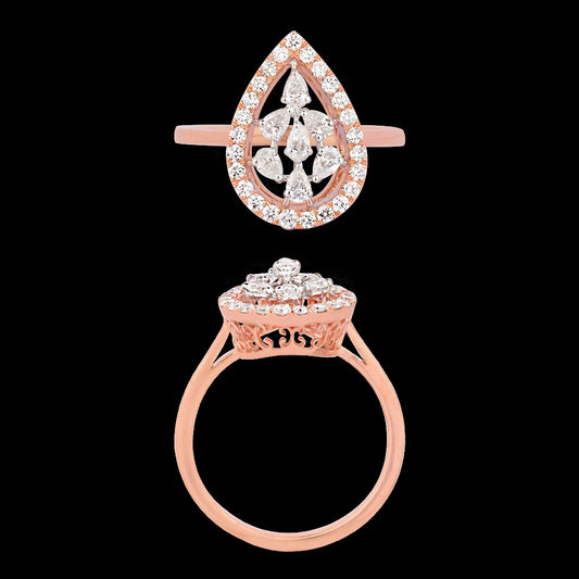 18K Two Tone Gold Diamond Ring - 0.62ct VVS-EF