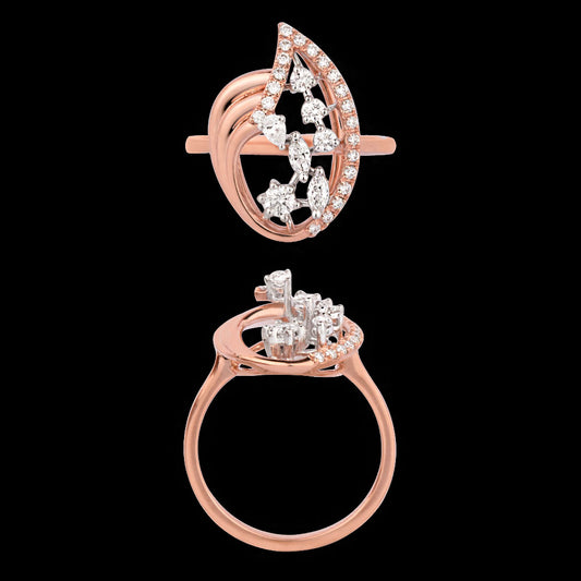 18K Two Tone Gold Diamond Ring - 0.444ct VVS-EF