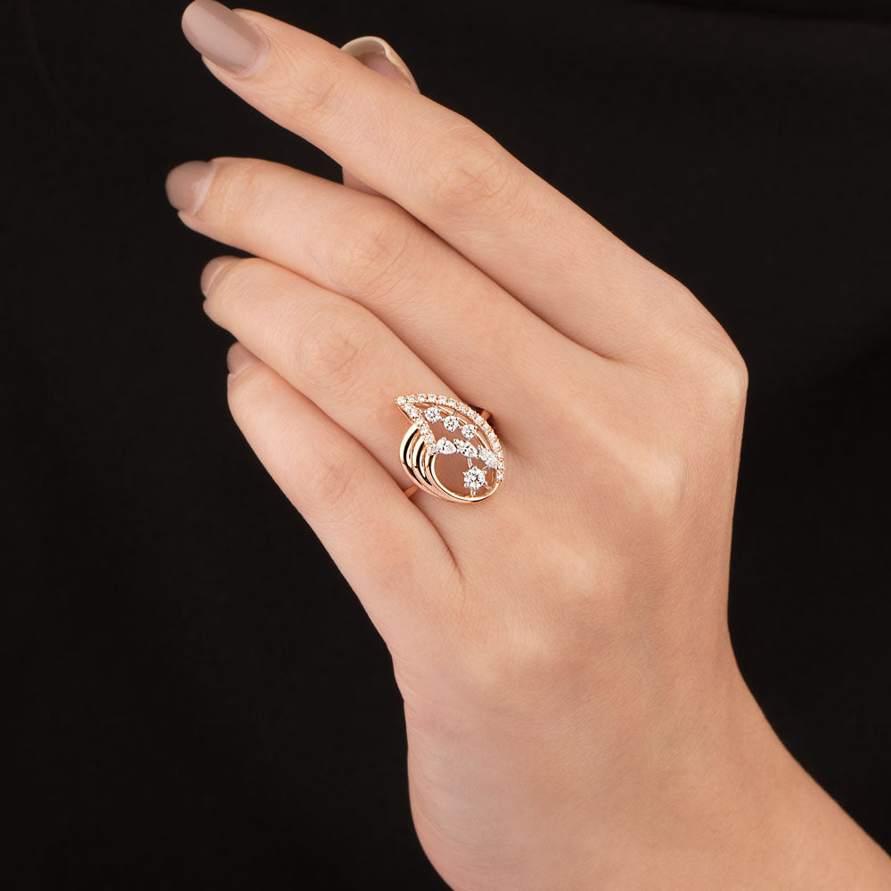 18K Two Tone Gold Diamond Ring - 0.444ct VVS-EF