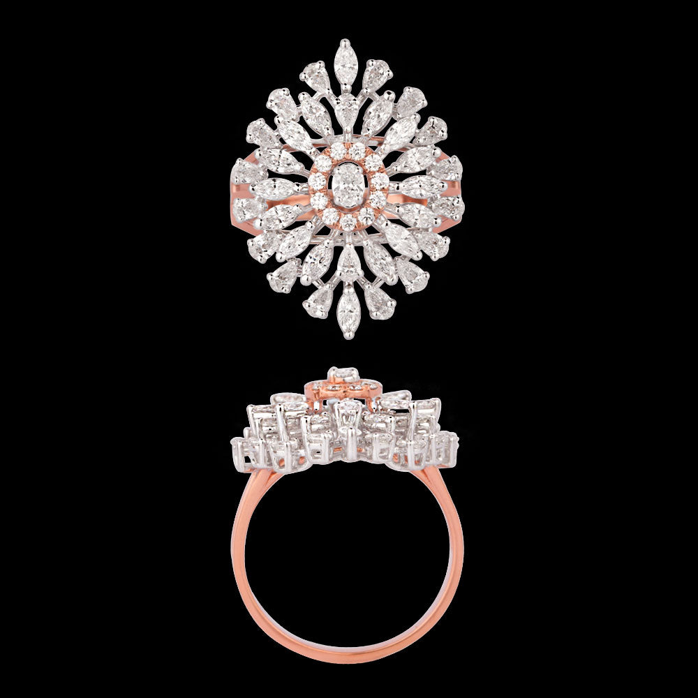 18K Two Tone Gold Diamond Ring - 1.58ct VVS-EF