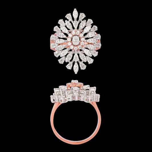 18K Two Tone Gold Diamond Ring - 1.58ct VVS-EF
