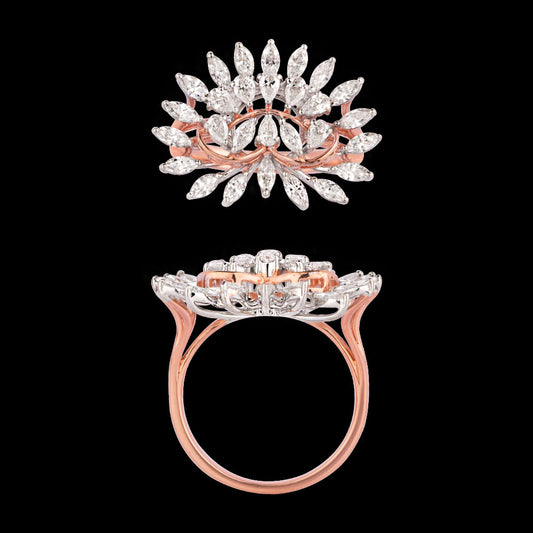 18K Two Tone Gold Diamond Ring - 1.37ct VVS-EF