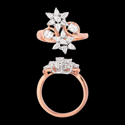 18K Two Tone Gold Diamond Ring - 0.82ct VVS-EF