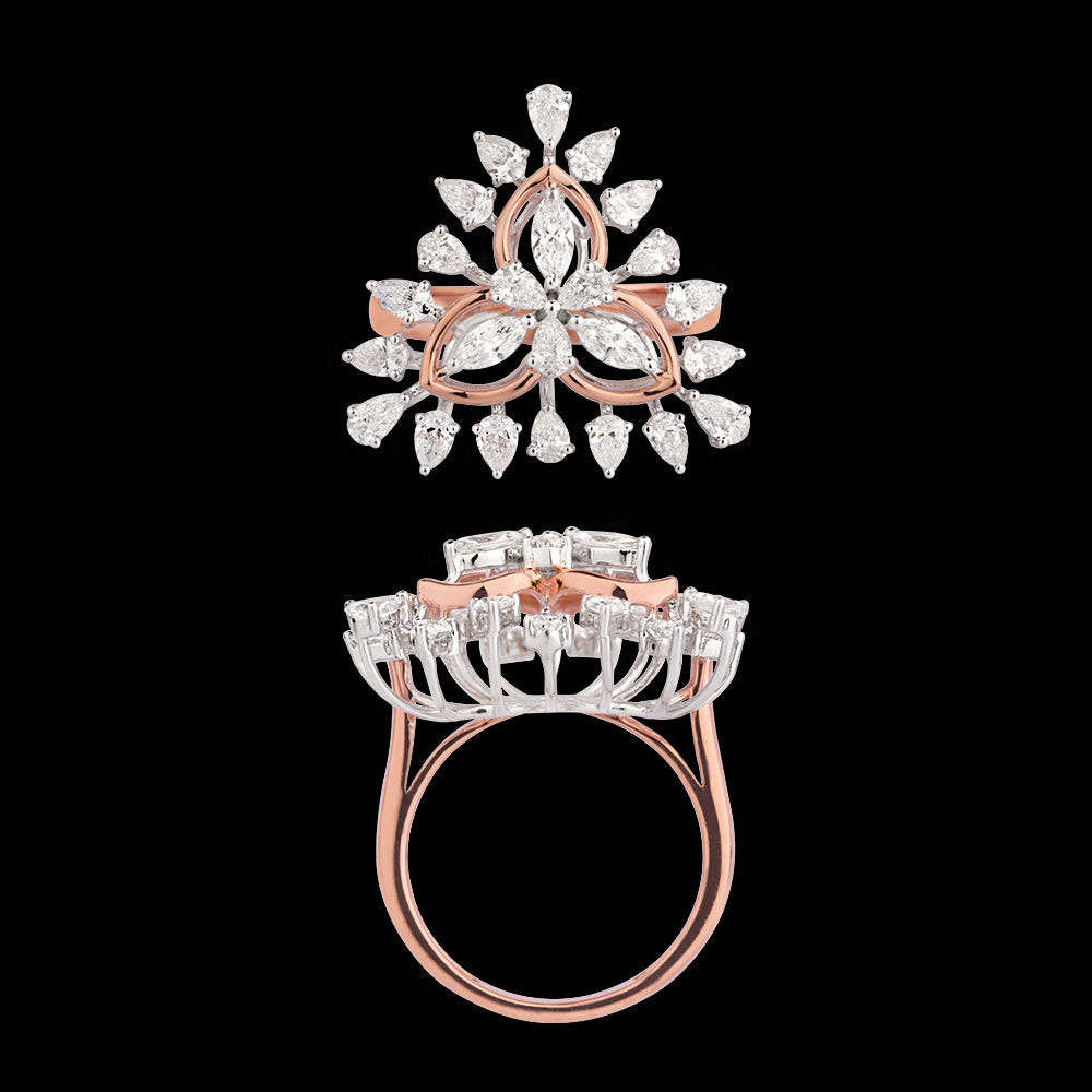 18K Two Tone Gold Diamond Ring - 1.88ct VVS-EF