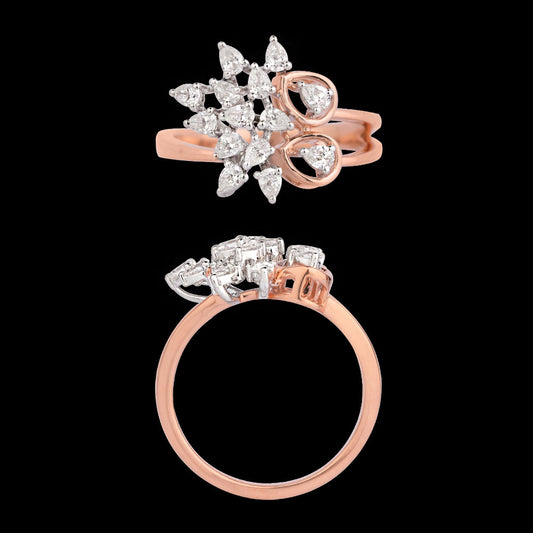 18K Two Tone Gold Diamond Ring - 0.6ct VVS-VS-EF