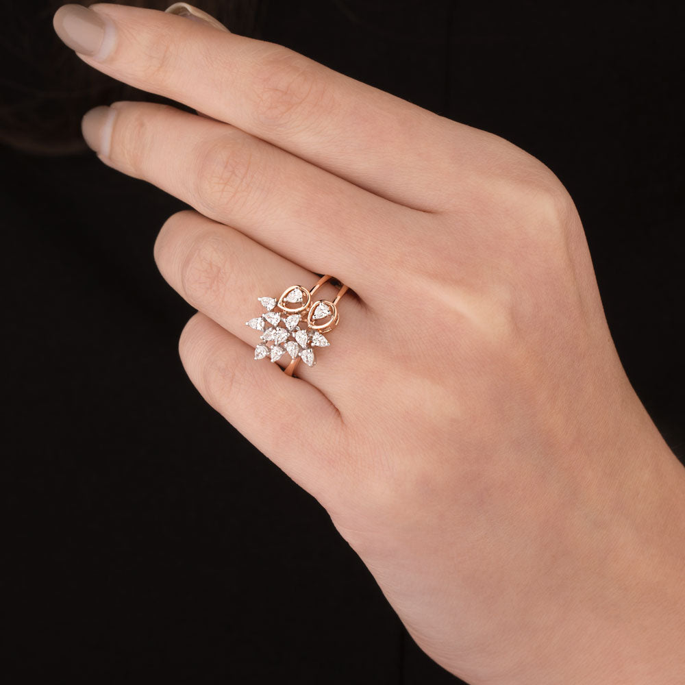 18K Two Tone Gold Diamond Ring - 0.6ct VVS-VS-EF