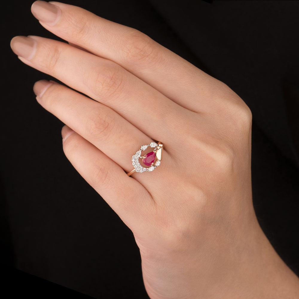 18K Two Tone Gold Diamond Ring - 0.233ct VVS-VS-EF with Colour Stones