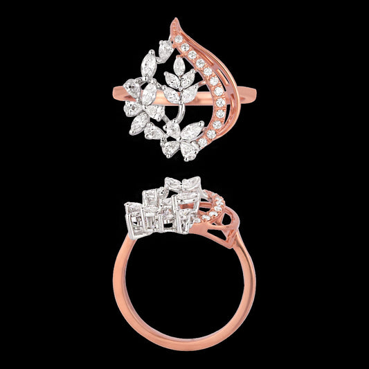 18K Two Tone Gold Diamond Ring - 0.635ct VVS-VS-EF