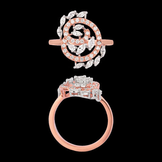 18K Two Tone Gold Diamond Ring - 0.555ct VVS-VS-EF