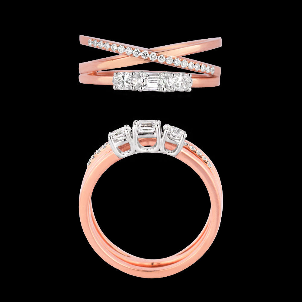 18K Two Tone Gold Diamond Ring - 0.39ct VVS-EF