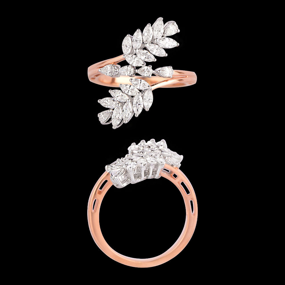18K Two Tone Gold Diamond Ring - 1ct VVS-VS-EF