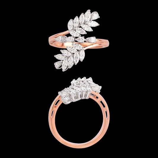 18K Two Tone Gold Diamond Ring - 1ct VVS-VS-EF