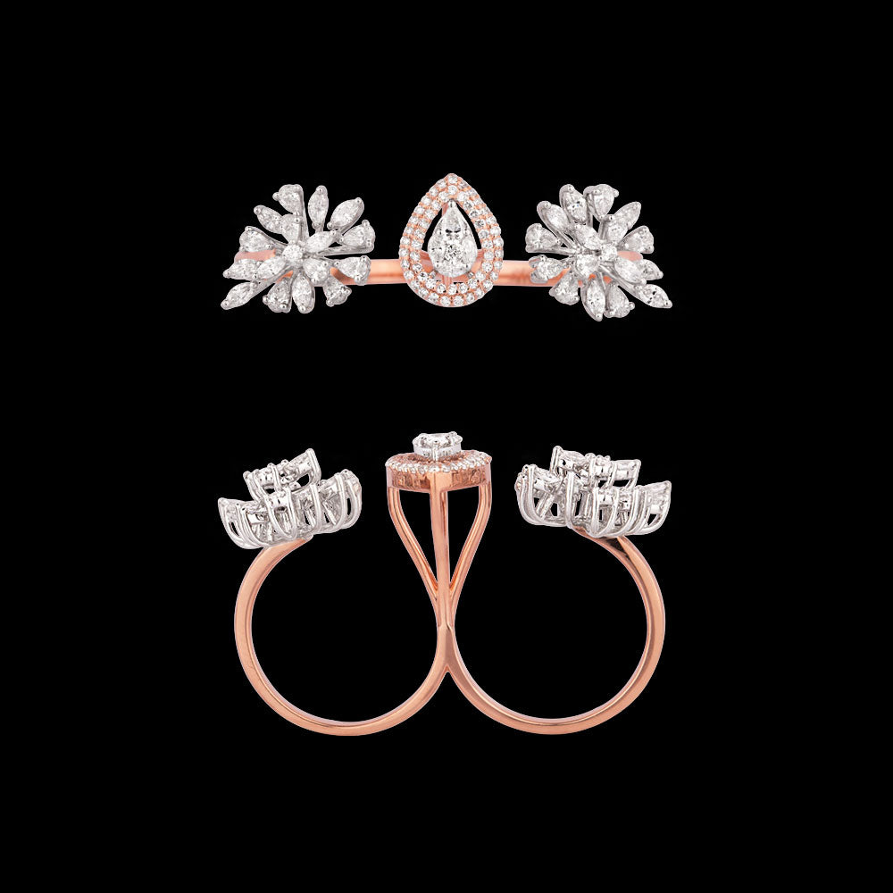 18K Two Tone Gold Diamond Ring - 1.85ct VVS-VS-EF